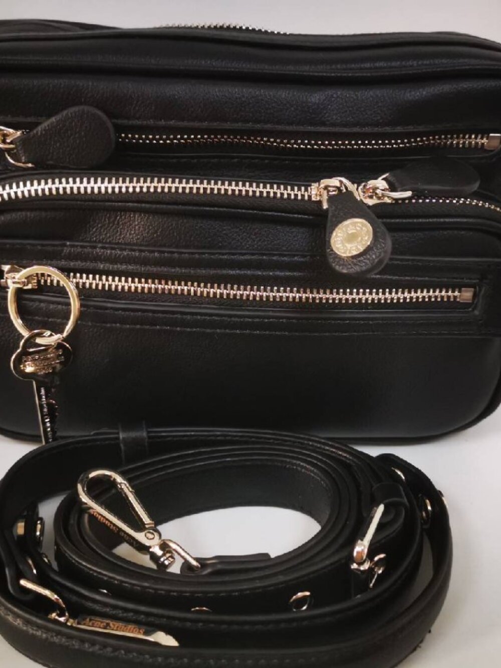 Acne Studios Women's Crossbody Bag Multi-Pocket Black Small Bag